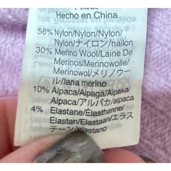 ALPACA MERINO WOOL SWEATER SZ S PURPLE LILAC SUPER DUPER SOFT MOCK NECK WOMENS - Picture 4 of 5